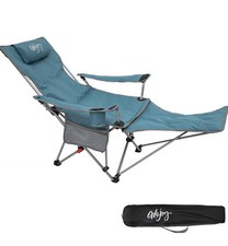  2-in-1 Camping Chair Reclining, Lightweight Folding Camping Chair with Cyan
