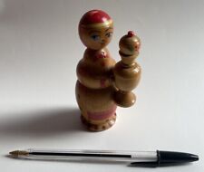 Vintage USSR Russian hand painted wood carved samovar. VG 