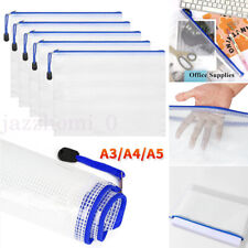 A3 A4 A5 Plastic Zip File Bags Storage Document Folder Protective Wallet Pocket