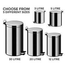 STAINLESS STEEL PEDAL BIN 3 5