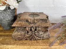 Vintage Reclaimed Hand Carved Indian Wooden Pillar Base Candle Holder Plinth