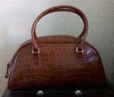  Brown Handbag Shiny Faux