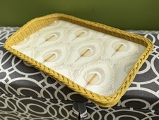 Painted Vintage Mid-Century Yellow Tray 48 x 33 Cm