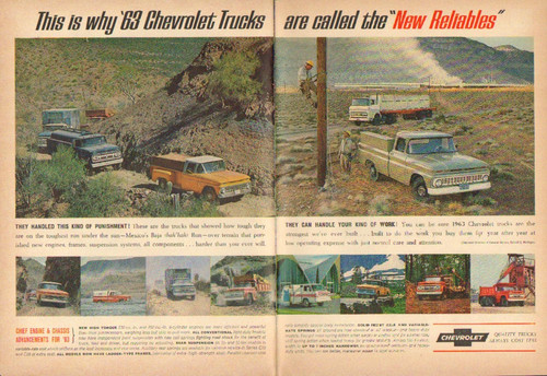 1963 2pg print chevrolet - ad, of
