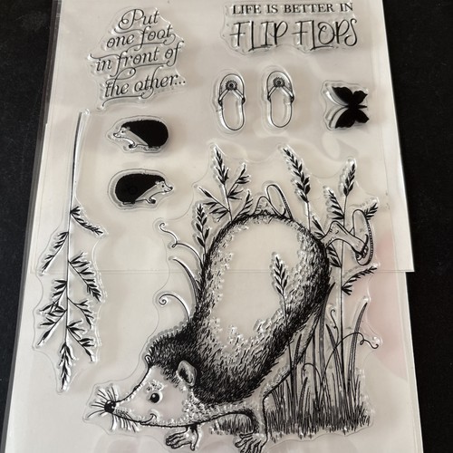 Hedgehog flip flops stamp - hedgehog,
