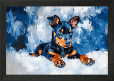 Doberman Puppy in Snow |