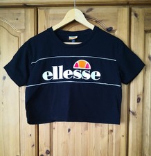 Ellesse Black Logo Crop Top