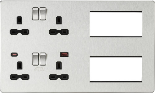 Screwless brushed chrome steel - screwless,