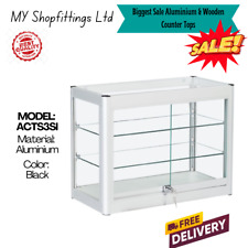 BIG SALE Silve Retail Display 2 Shelf Aluminium Cabinets for Shops & Exhibitions