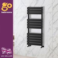 Flat Panel Black Towel Rail