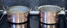 2  Vintage Copper Pots Preserve Jam Pans Decorative Kitchenalia Kitchen Planter?