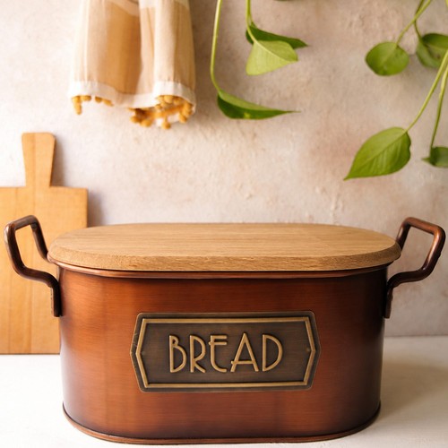 Copper bread bin - bread,