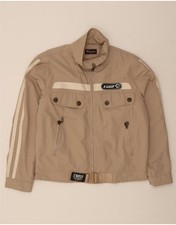 WINNER Mens Graphic Bomber Jacket UK 42 XL Beige Polyester BY06