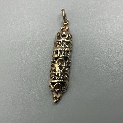 9ct gold mezuzah - gold,