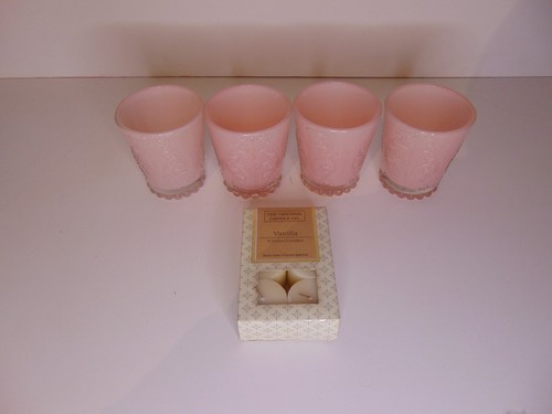 Pink glass tealight - , votive