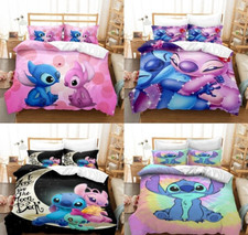 3D Disney Home Lilo and Stitch Duvet Cover Set Single Bedroom Decor Bedding Set.