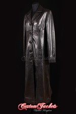 Ladies Black Leather Long Coat