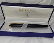 Waterman Paris Fountain Pen With Box And Papers Matt Black And Gold Colour