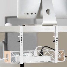 Under Desk Cable Tray Management No Drill Tidy Wire Cord Storage Rack Organizer