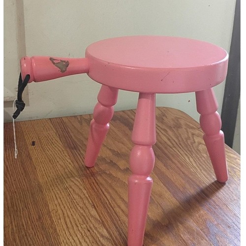 Vintage pink wooden milking - vintage,