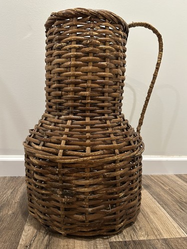 Vintage wicker rattan basket - vintage,