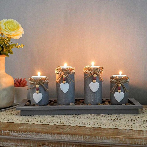 4pcs wooden candle - 4pcs, holders