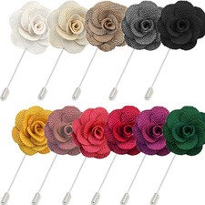 ROSE LAPEL PIN Handmade Coat Flower Hatpin Men Suit Wedding Party Accessory Gift