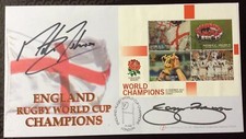 JASON ROBINSON & MARTIN JOHNSON Signed 19.12.2003 England Rugby World Cup FDC