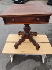 Mid Century Square Side / Hallway  Table In Dark oak & 1 drawer Coll Sk25ng 