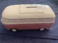 Pink money box VW CAMPERVAN, PINK/WHITE MONEY BOX,OFFICIALLY LICENCED BY  VW  