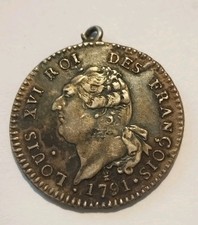 King Louis XVI of France 30 sols silver coin.  Augustin Dupre Genius reverse. 