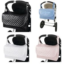 Baby Changing Bag Spanish Round Top Patent Quilted Pram White Black Pink Blue