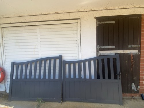 Grey pedestrian garden gates - grey,