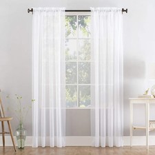 Megachest a pair of slot top voile curtains (Pure White, 56" wideX108 drop 2 Pan