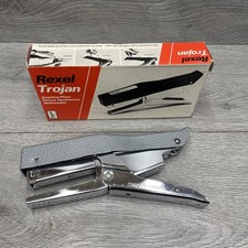 Vintage Rexel Trojan Heavy Duty Stapler Handheld Stapling Pliers in Original Box