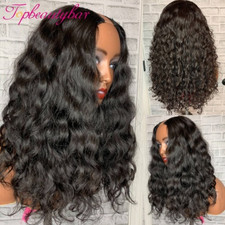 Curly U Part Wigs 180% Density Brazilian Human Hair Wigs Remy Glueness Non Lace