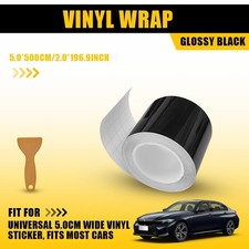 Gloss Black De-Chroming Chrome Delete Tape 50Mm X 5M Wrapping Vinyl Dechrome