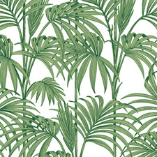Julien Macdonald Honolulu Palm Green Leaf Glitter Designer Wallpaper