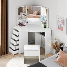 High Gloss Corner vanity desk