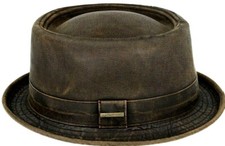 Mens pork pie - pie, leather
