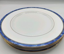 Royal Worcester “Medici Blue” Dinner Plates –Set  4 –10.5"–Fine Bone China –1991