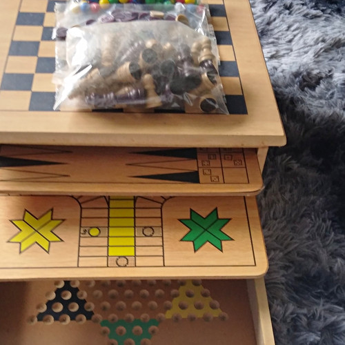 wooden multi board games chess