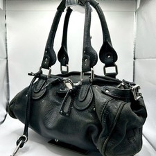 Chloe Paddington Leather Handbag Black Authentic