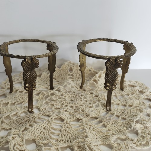 Vintage brass tripod - vintage, pineapple