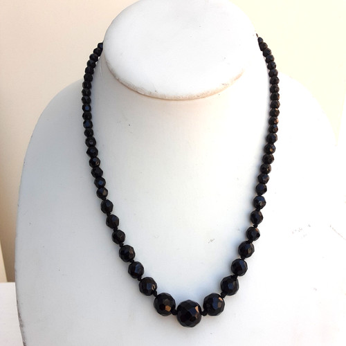 Vintage ladies jet black facet - vintage,