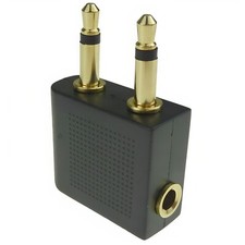 Airplane Flight Aircraft Headphone Adapter for 3.5mm Plug Jack Socket Converter