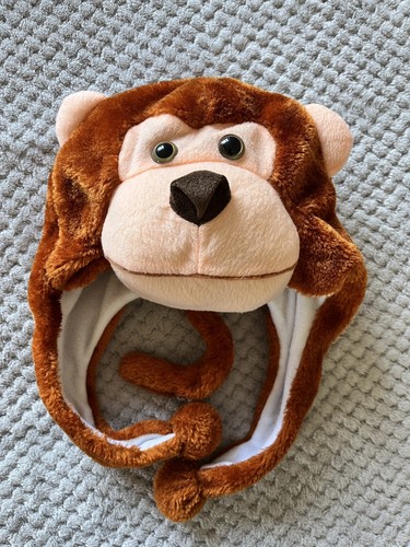 Monkey plush hat brown - brown, aviator