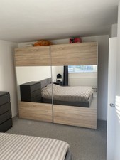 Dako 2 Twister Modern Sliding Mirror Door Wardrobe In Oak Sonoma