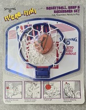 Vtg NEW OLD STOCK 90's NBA Spalding Micro Mini Basketball Hoop Set FREE US SHIP