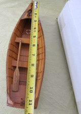 Wooden ROW BOAT Skif Dory CANOE model rowboat skiff 11.5" nautical light wood